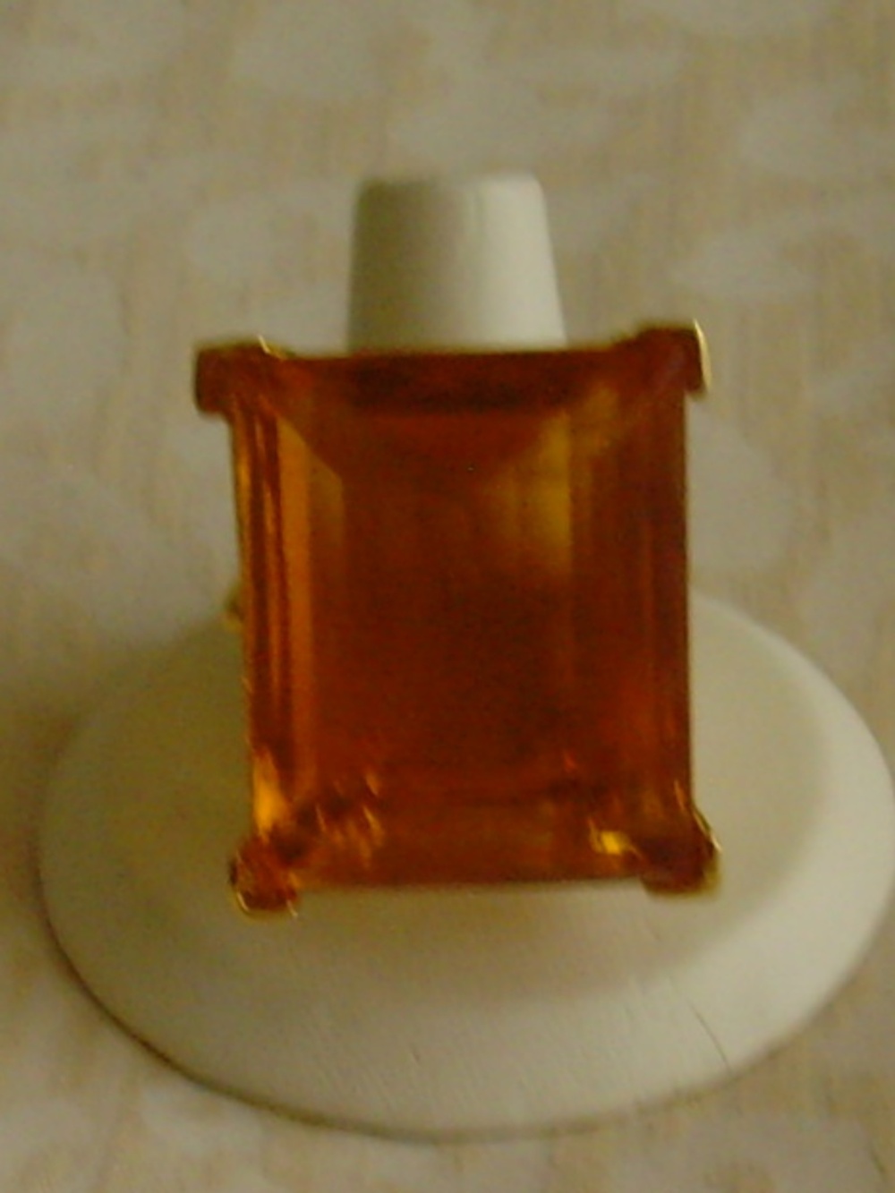 Kenneth J Lane (KJL) RARE Vintage Faux Topaz Colored Stone Ring (Adjustable) - Picture 13 of 14